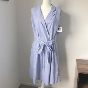 NWT 🏷 Anne Klein Navy/White Striped Dress Size 20
